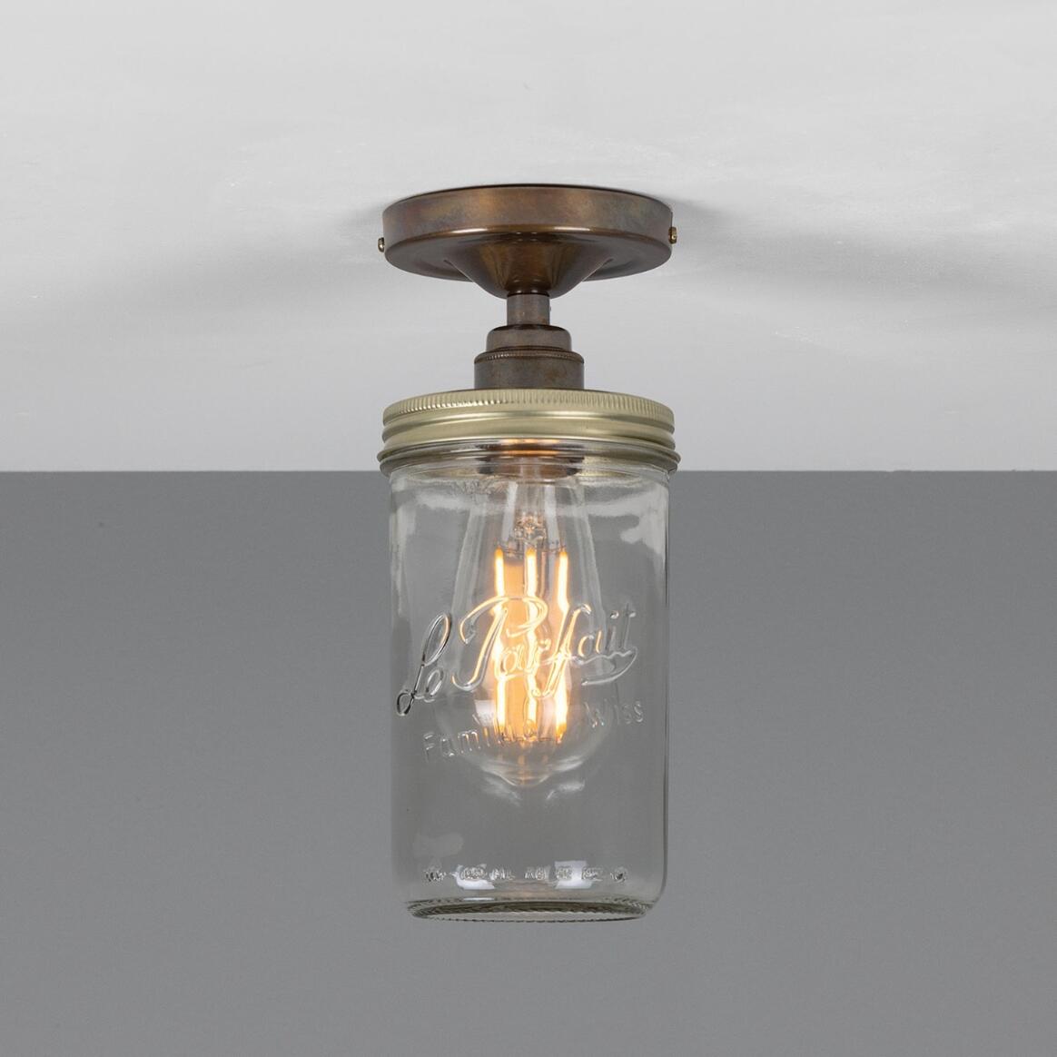 Jam Jar Vintage Flush Ceiling Light 9.5" IP20 main product image