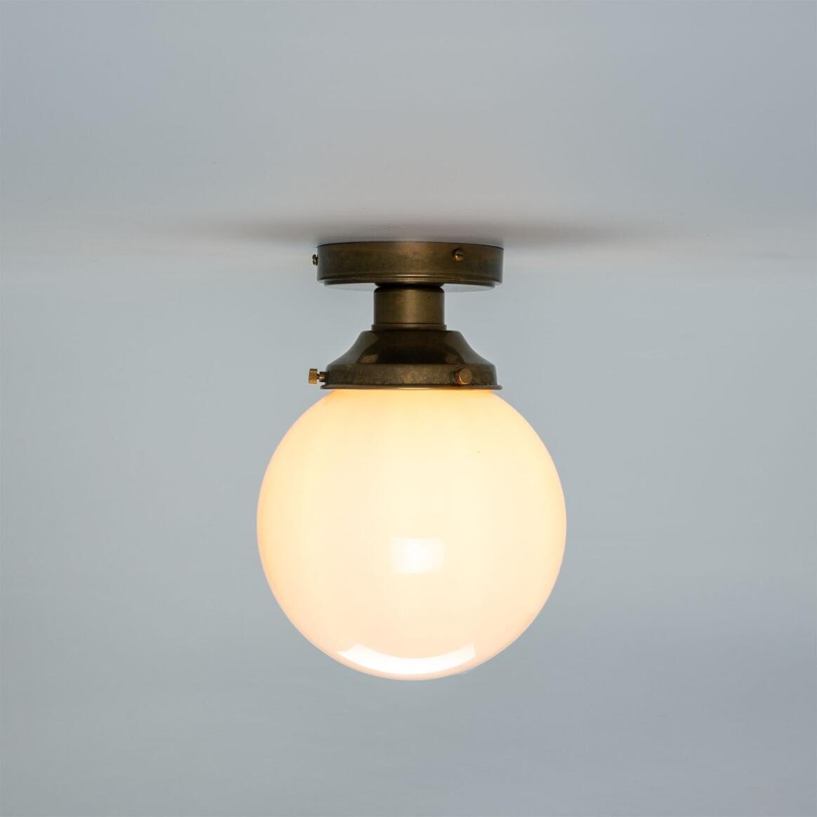 Yerevan Opal Globe Flush Ceiling Light 7.75" IP20 main product image