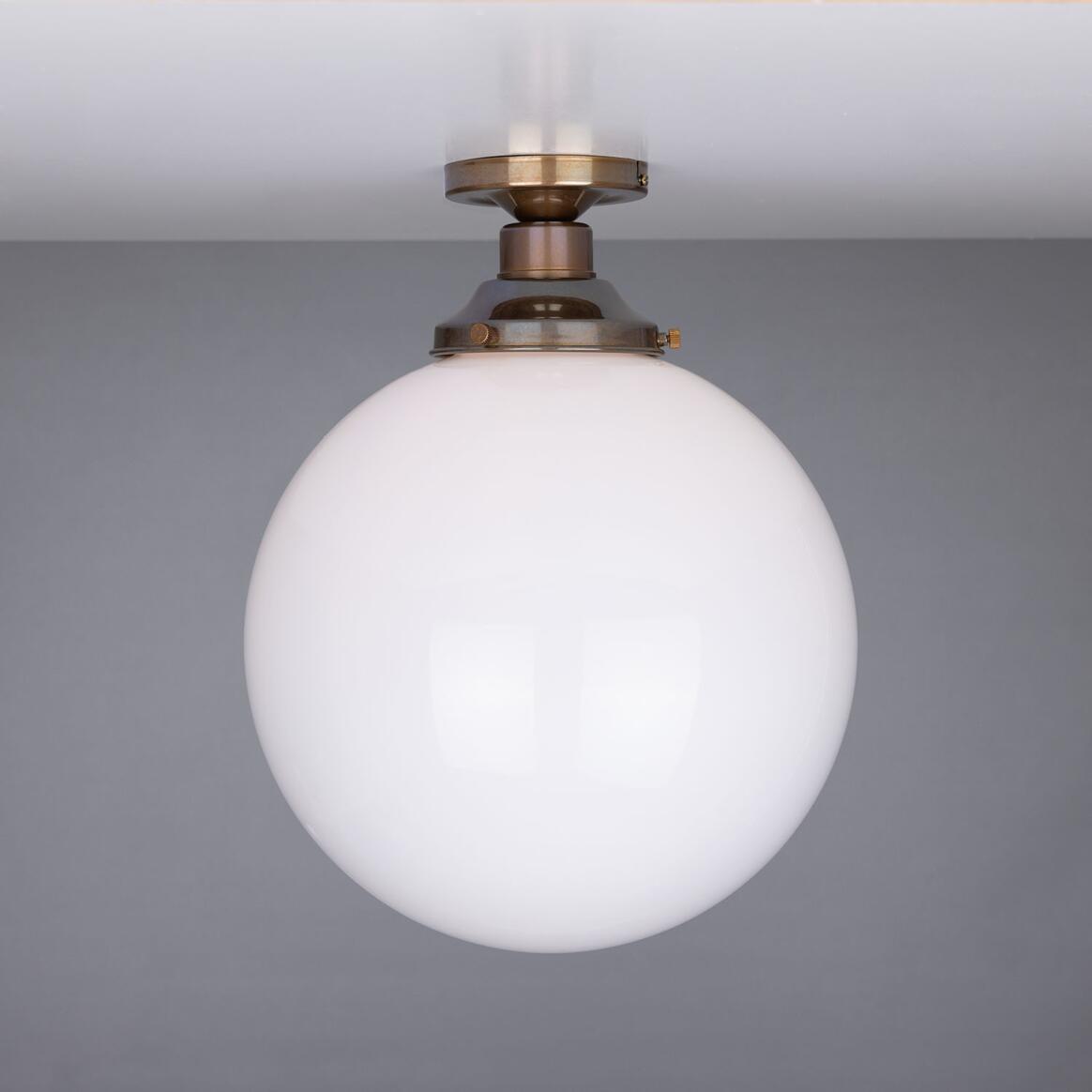 Yerevan Opal Globe Flush Ceiling Light 37cm IP20 main product image
