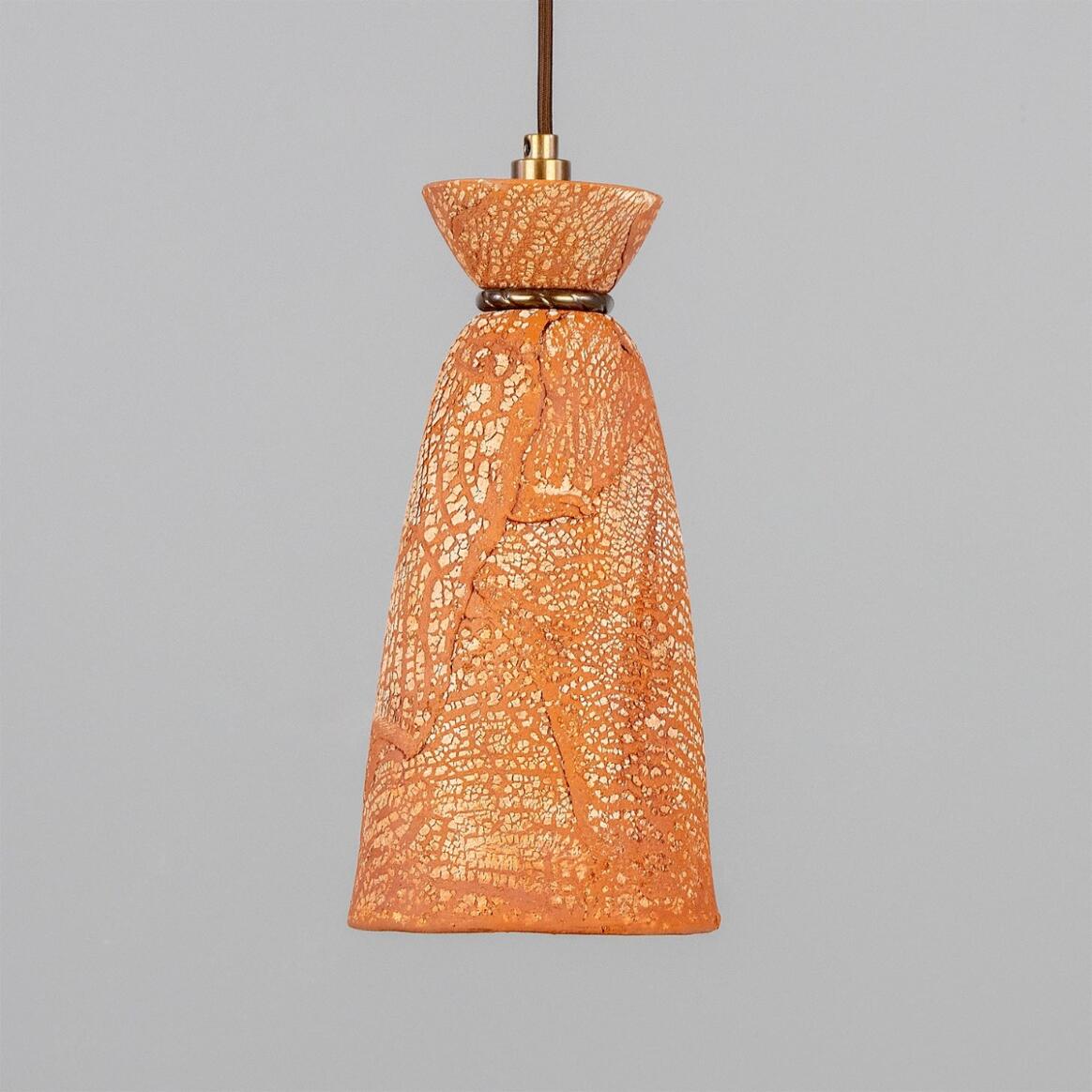 Parva Ceramic Bathroom Pendant, Red Iron Light 5.5" IP44 main product image