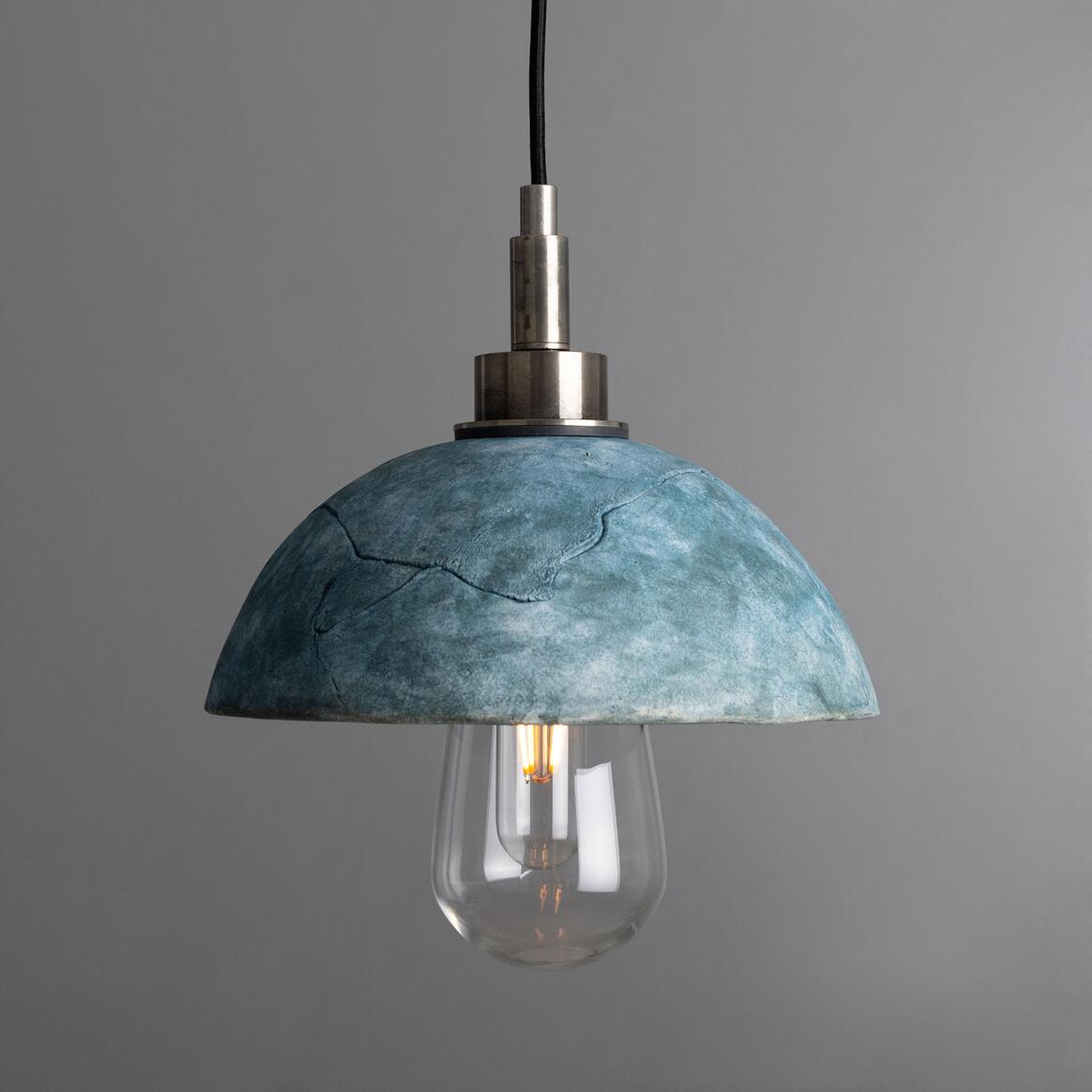 Kingii Ceramic Dome Bathroom Pendant Light, Blue Earth 7.75" IP44 main product image