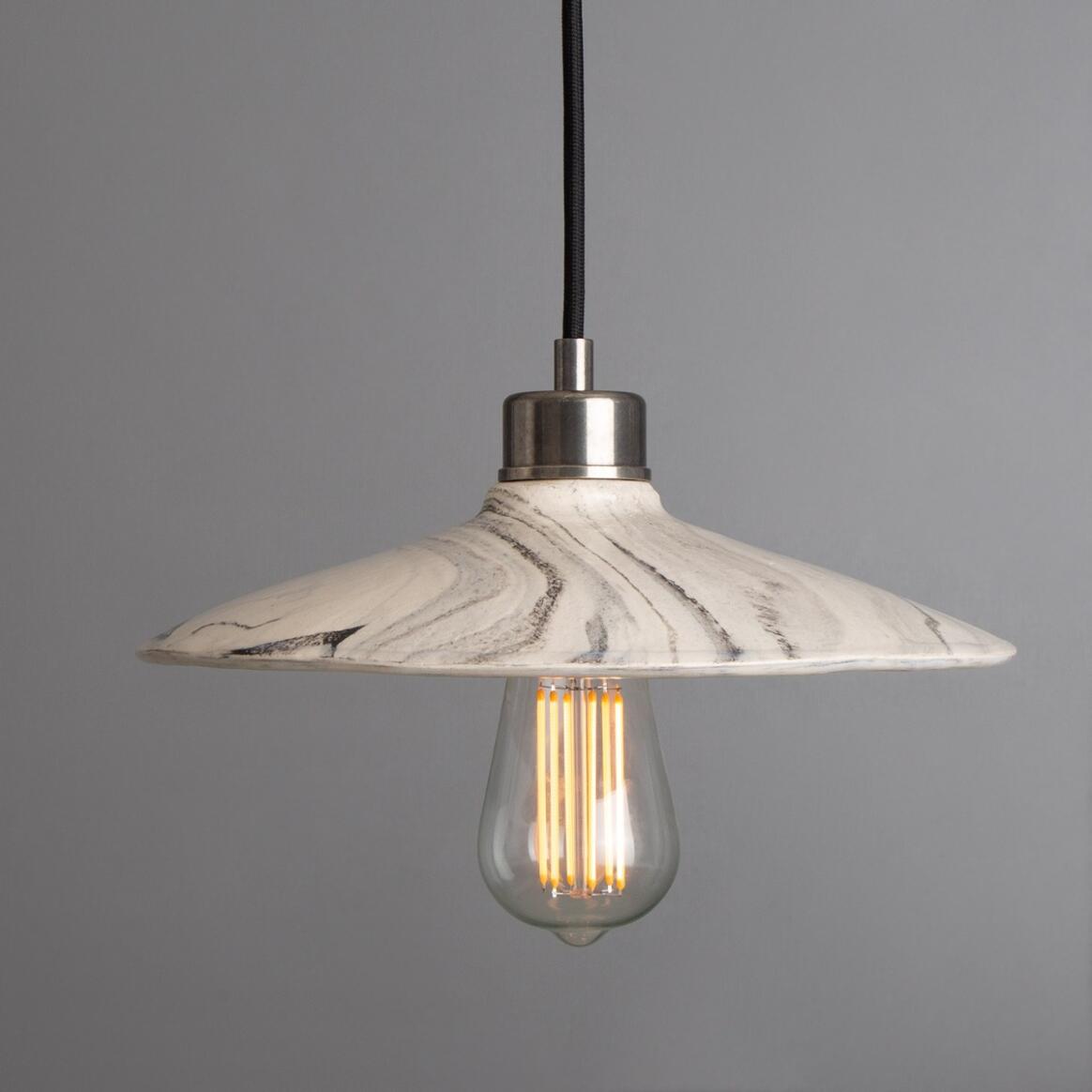 Pyrus Marbled Ceramic Pendant Light 28cm IP20 main product image