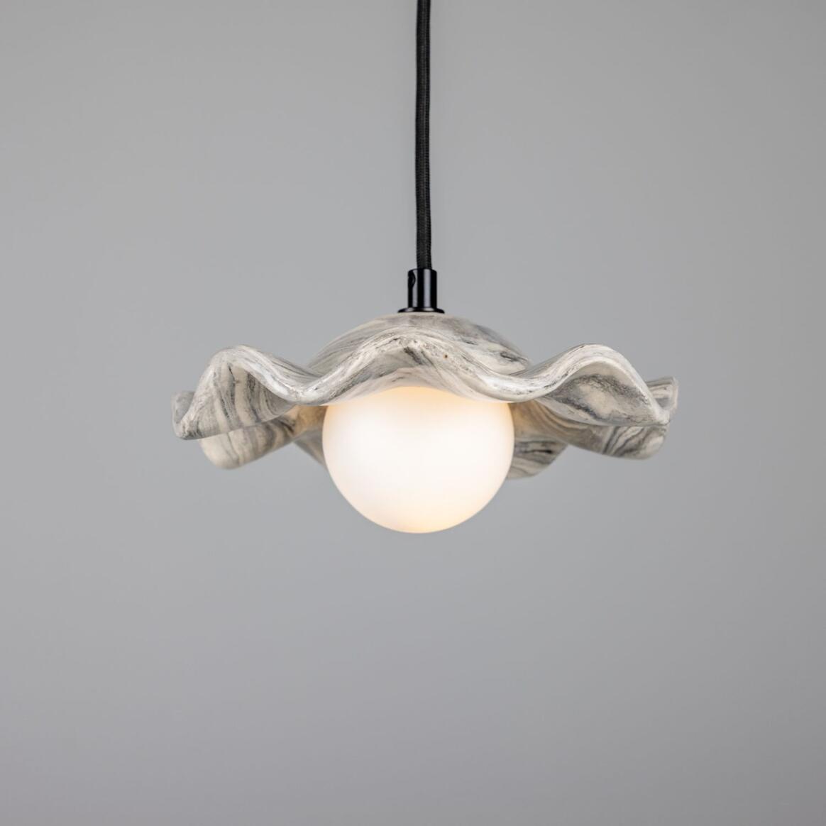 Rivale Pendant Light with Wavy Marbled Ceramic Shade 8.25" IP20 main product image
