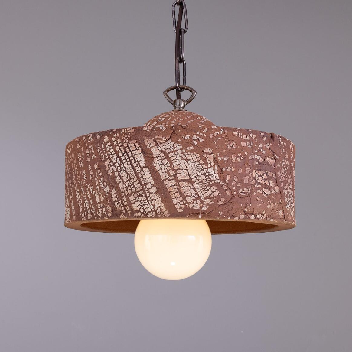 Seville Ceramic Mid-Century Modern Pendant Light, Red Iron 11" IP20 main product image