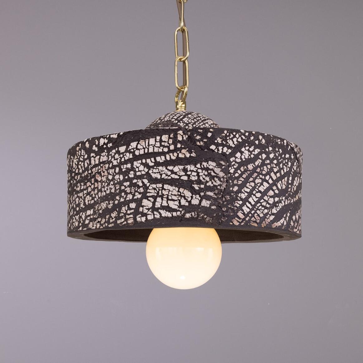 Seville Ceramic Mid-Century Modern Pendant Light, Black Clay 28cm IP20 main product image
