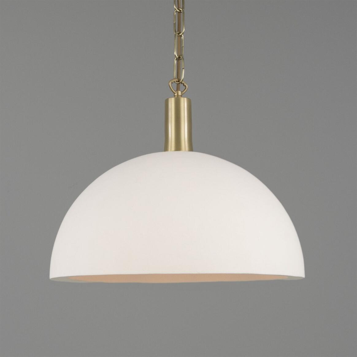 Kauri Rounded Dome Pendant Light, Matte White 37cm IP20 main product image