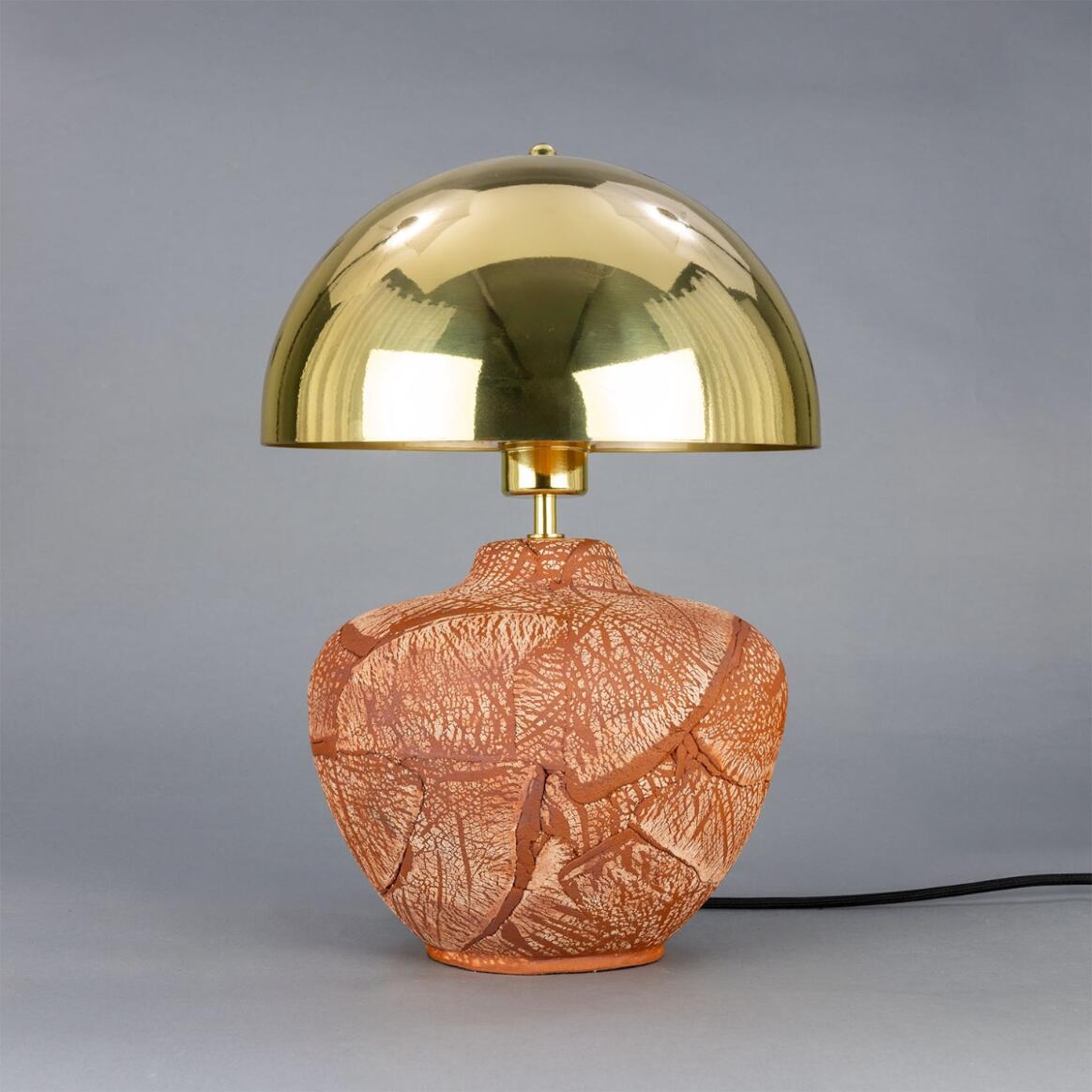 Lawson Ceramic Table Lamp with Brass Dome Shade, Red Iron main product image