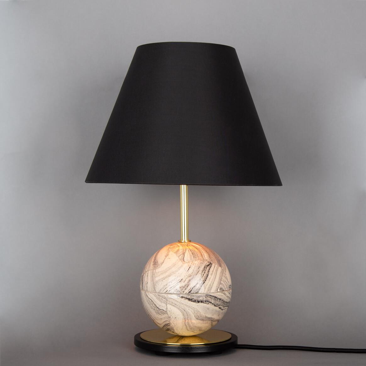 Byrd Marbled Ceramic Table Lamp with Fabric Shade 17.75" IP20 main product image