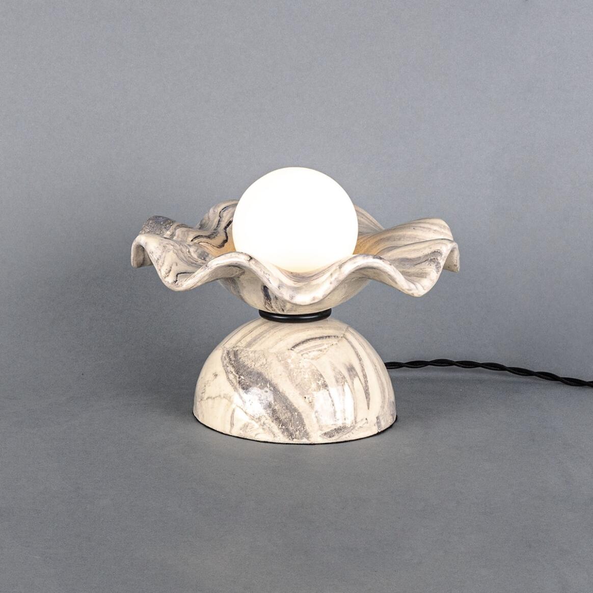 Rivale Table Lamp with Wavy Marbled Ceramic Shade 21cm IP20 main product image