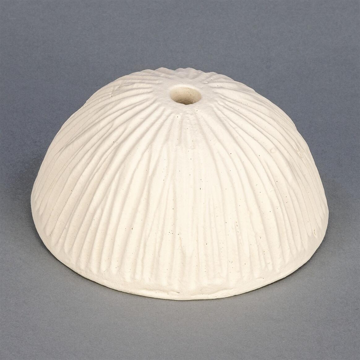 Ferox Matt White Striped Half Sphere Ceramic Lamp Shade 5.5" main product image