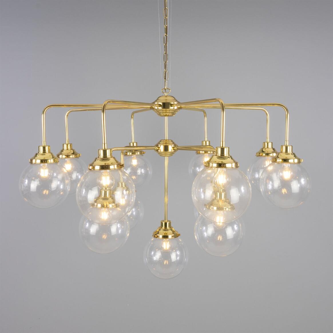 Lustre globe mi-siècle Rome à trois niveaux et 13 lumières, 120 cm IP20 main product image