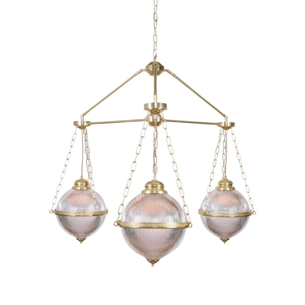 Blaenau Prismatic Glass Chandelier, Three-Arm main product image