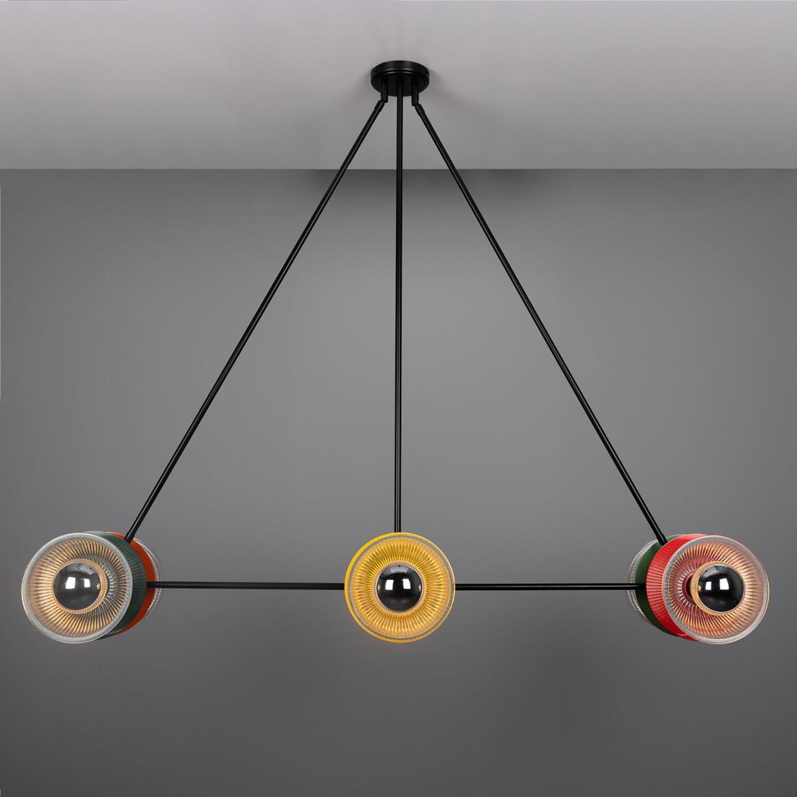 Eclipse Multicoloured Prismatic Glass Dish Chandelier 48.25" IP20 main product image