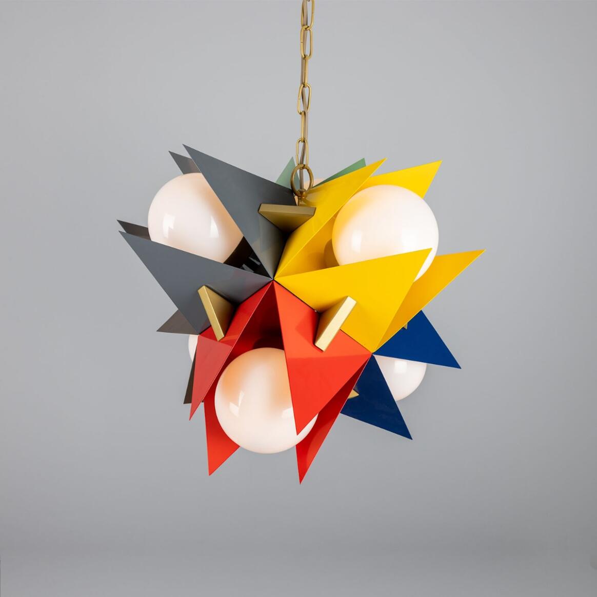 Bisbee Multicoloured Avant-garde Chandelier with Opal Glass Globes, Six-Light 59cm IP20 main product image