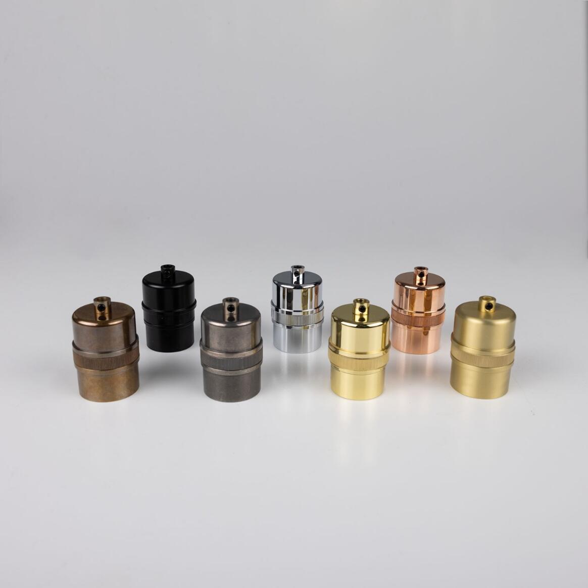 E26 Modern Brass Lamp Holder with Cord Grip, 7 Colours main product image