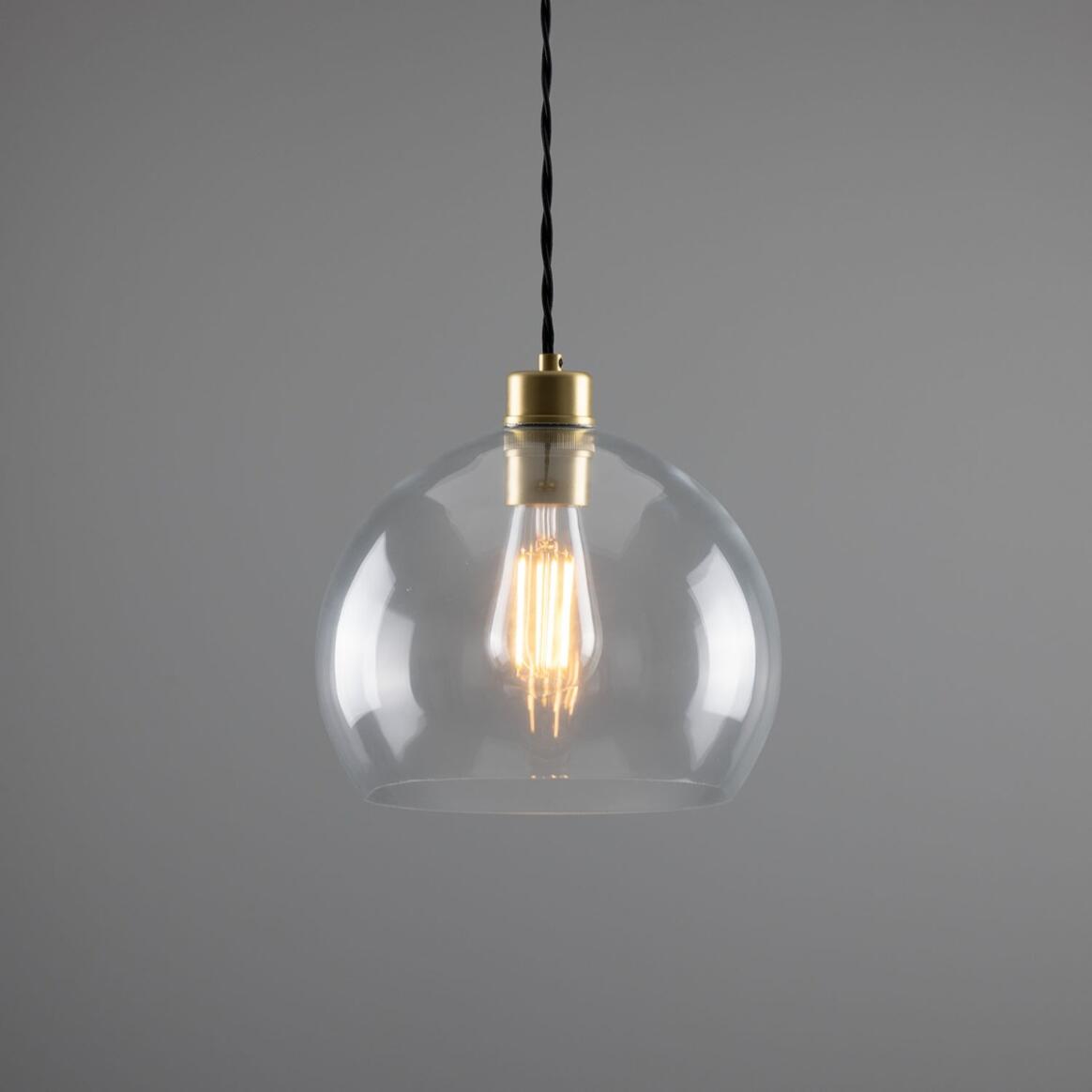 Eden Clear Glass Globe Pendant Light 9.8" IP20 main product image