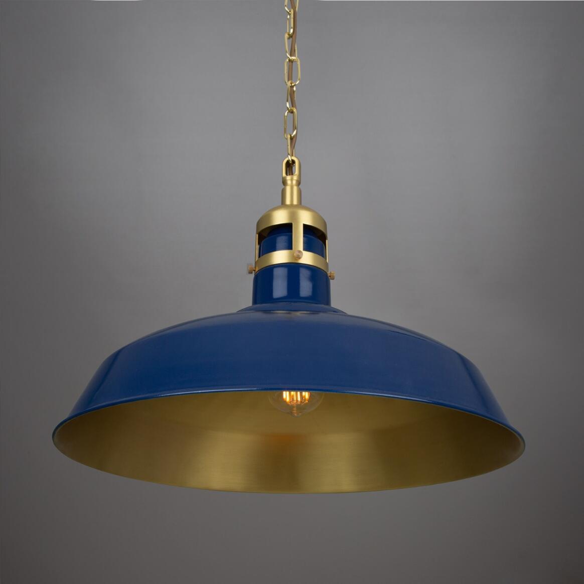 Matlock Large Vintage Factory Brass Pendant Light 19.75" IP20 main product image