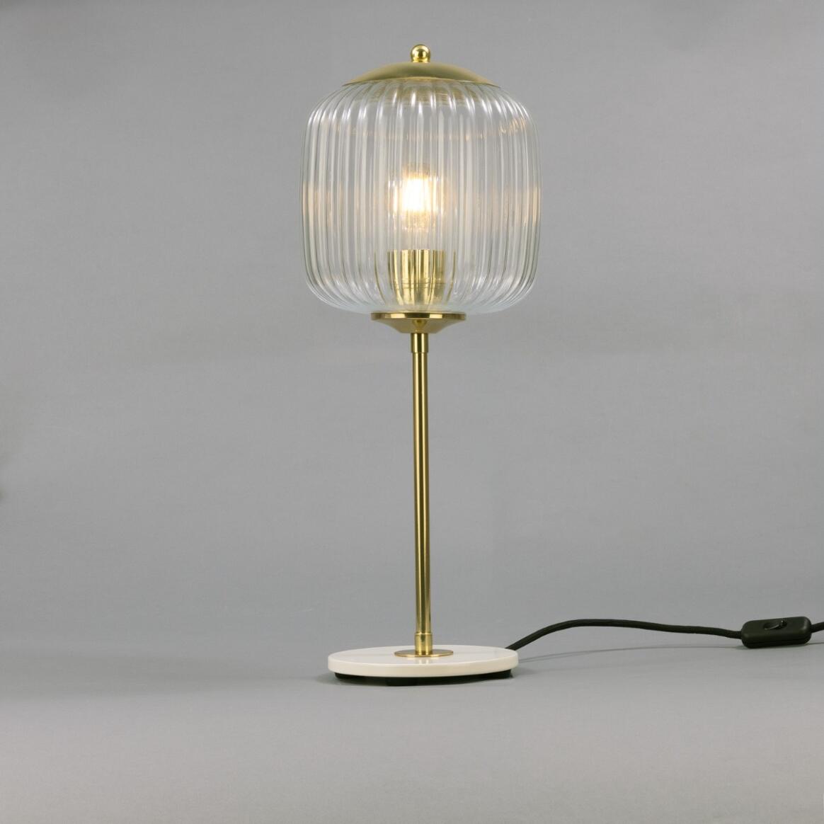 Astoria Reeded Glass and Brass Table Lamp 20.5" IP20 main product image