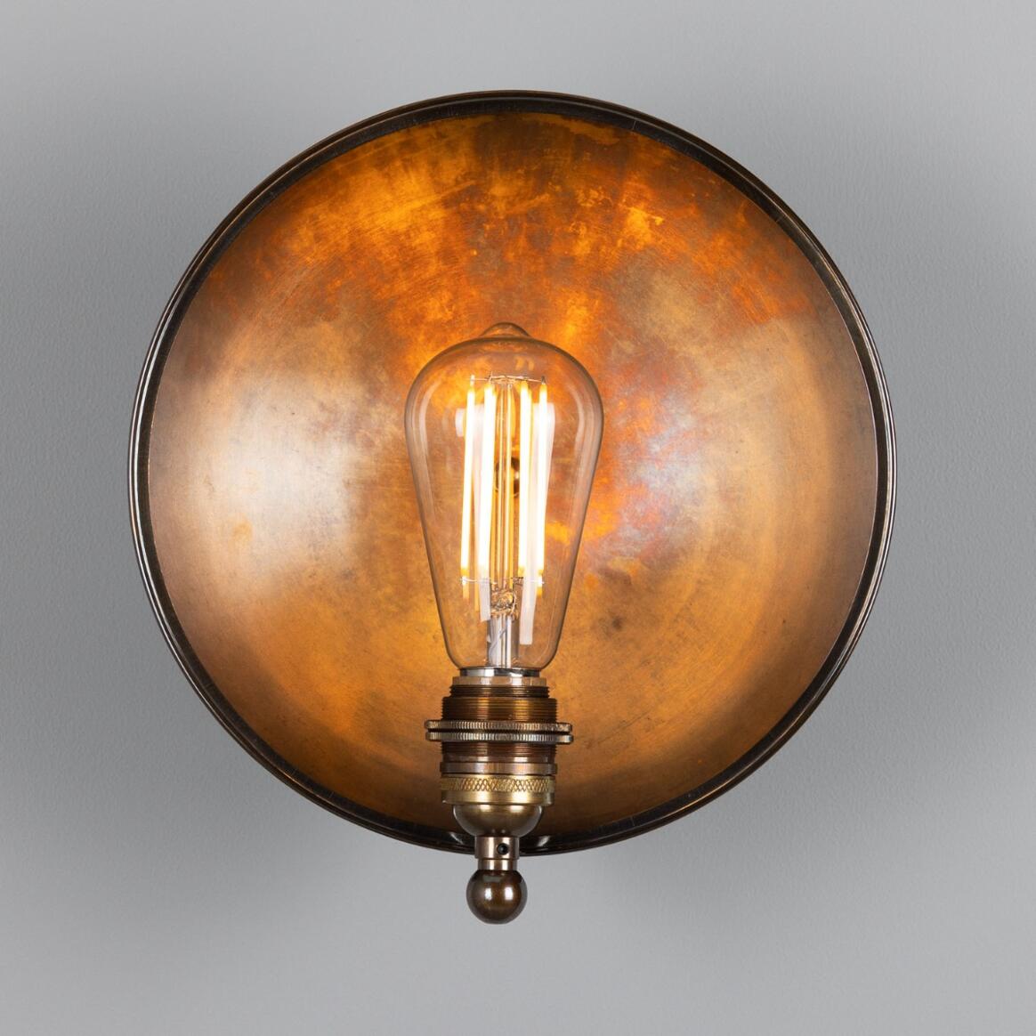 Chulainn Industrial Brass Dish Wall Sconce 9.75" IP20 main product image