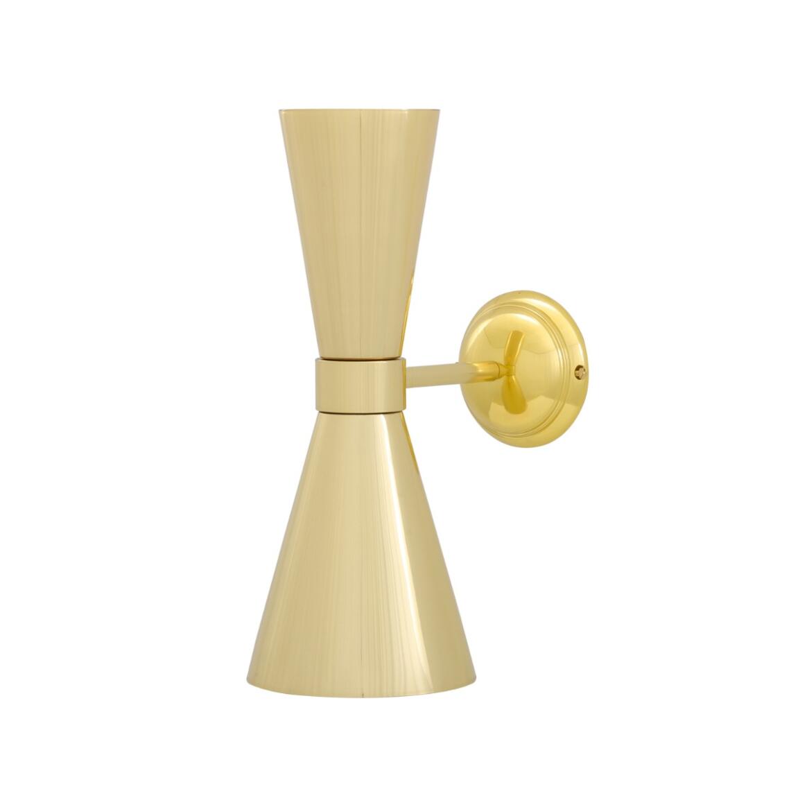 Amias Mid-Century Double Brass Cone Wall Sconce 5.5" IP20 main product image