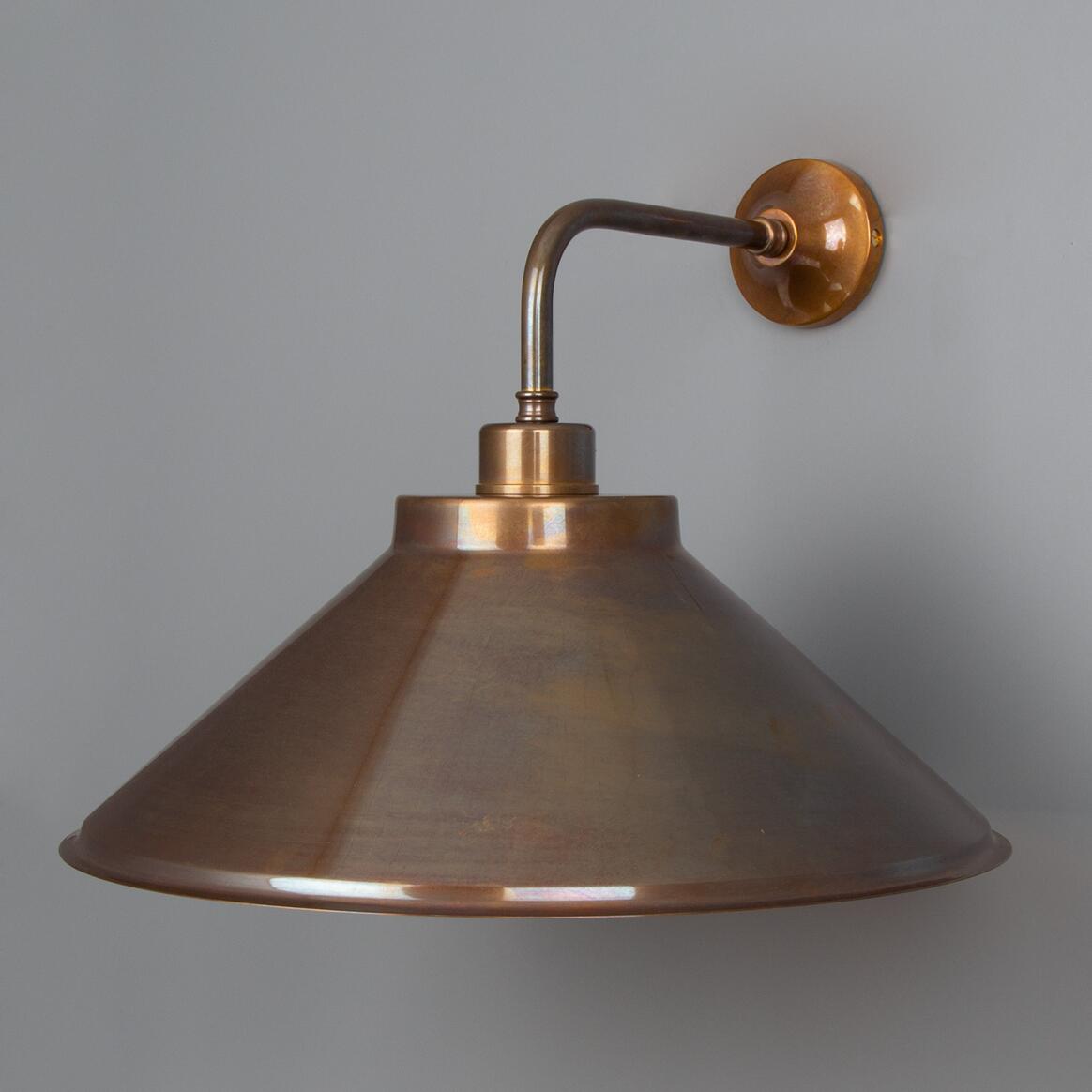 Rio Brass Wall Light with Curved Shade 38cm IP20 main product image