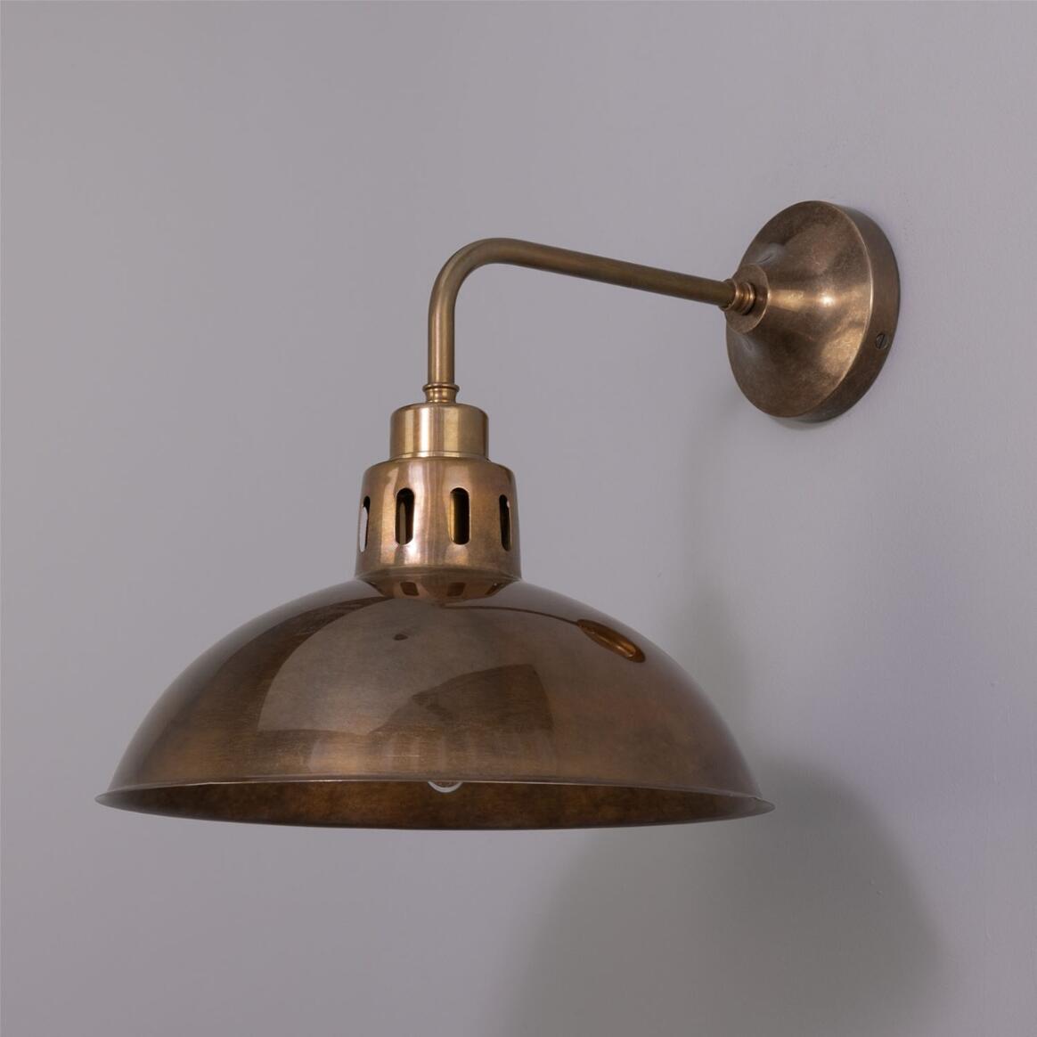 Paris Industrial Brass Dome Wall Sconce 12.5" IP20 main product image