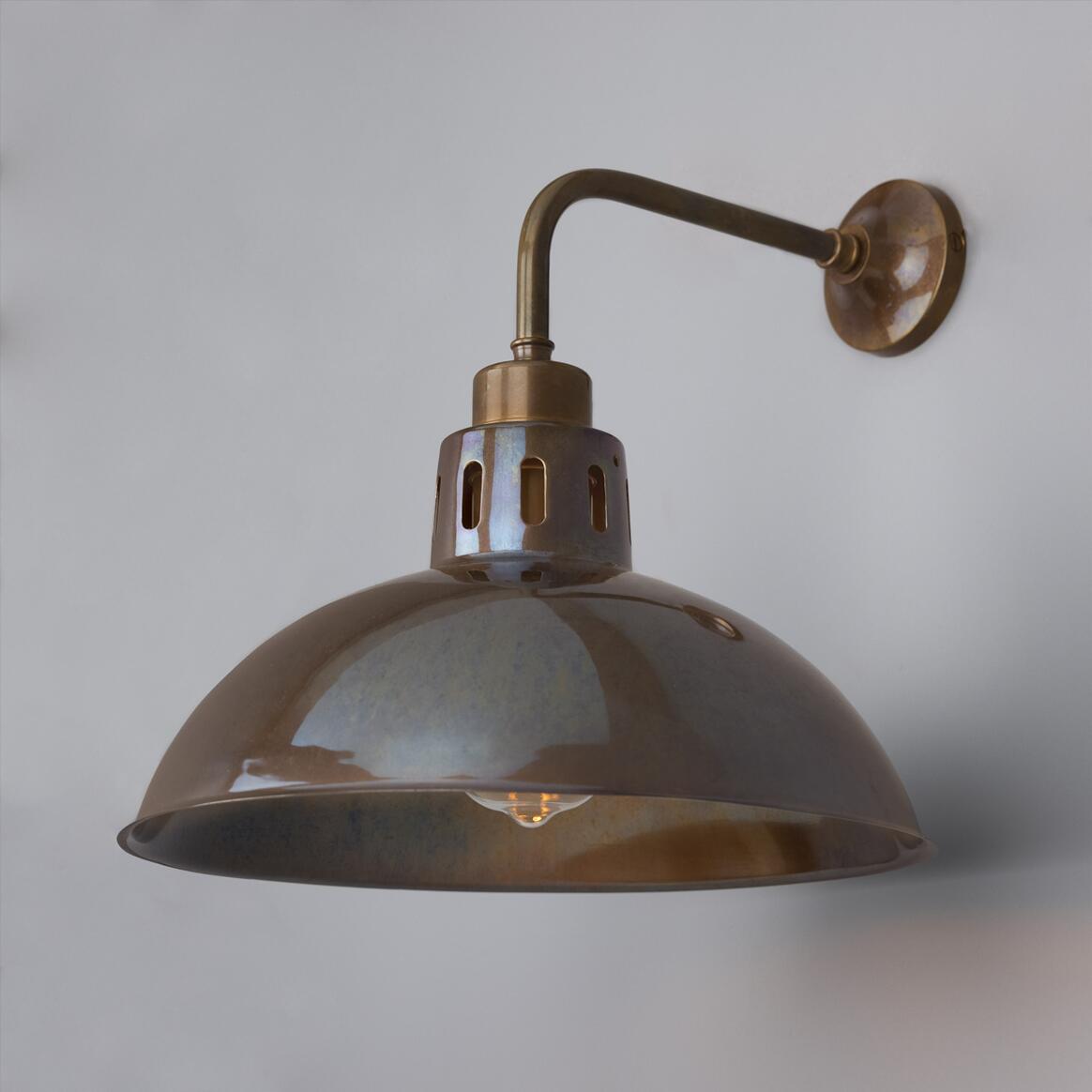 Paris Industrial Brass Dome Wall Light 32cm IP20 main product image