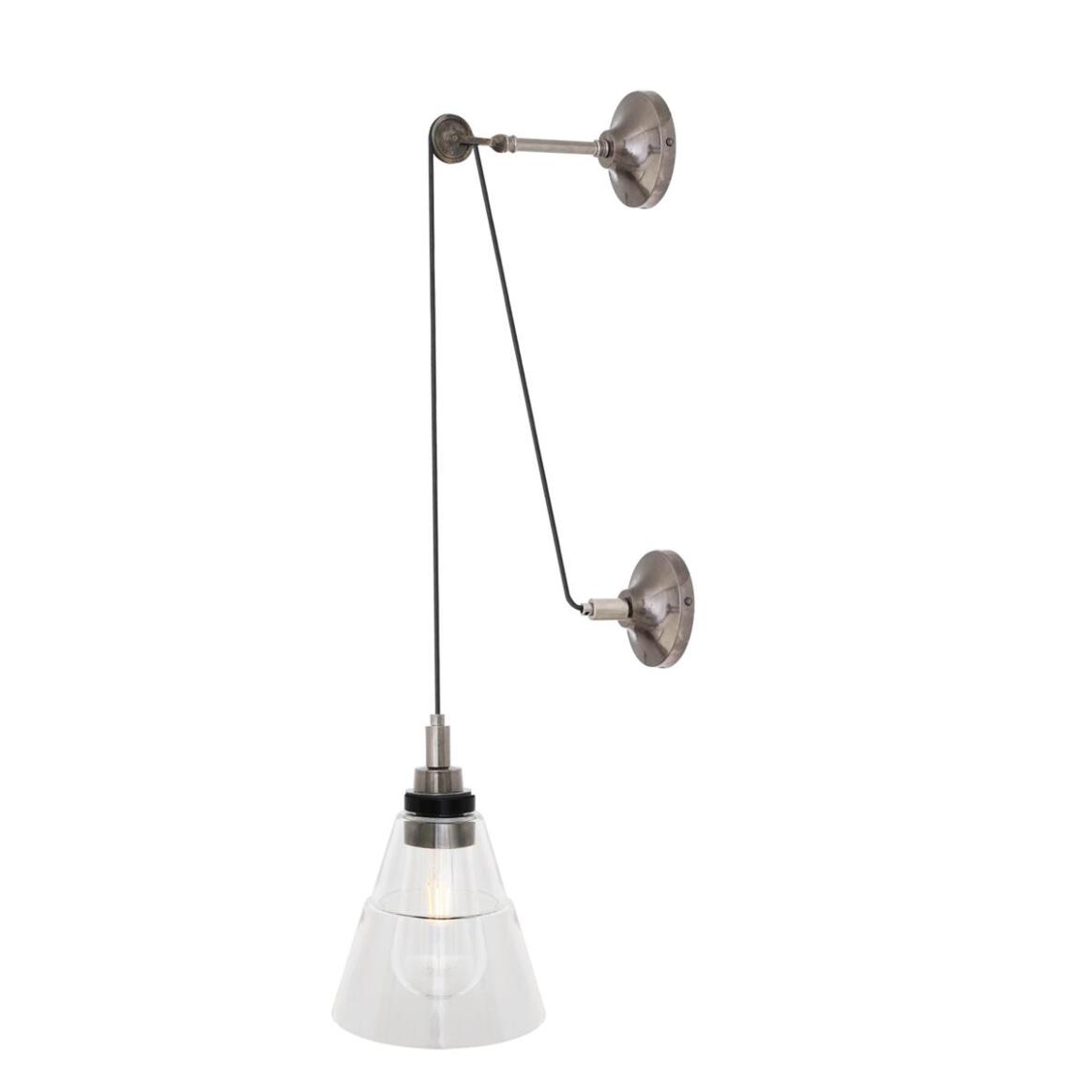 Monroe Industrial Glass Pulley Wall Light 102cm IP65 main product image