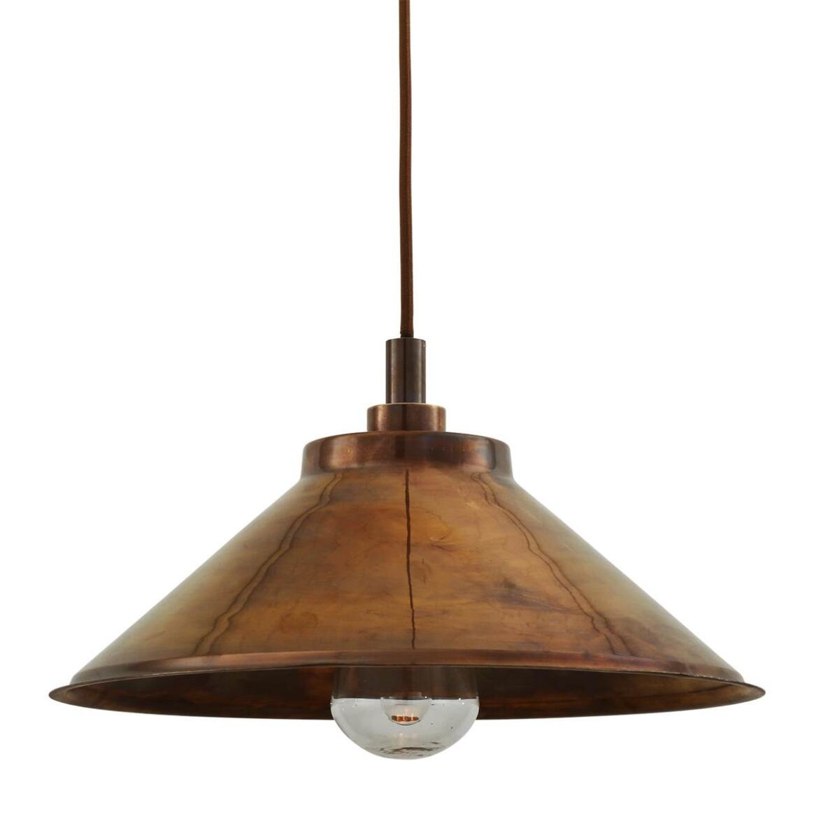 Nerissa Industrial Brass Pendant Light 14.75" IP65 main product image