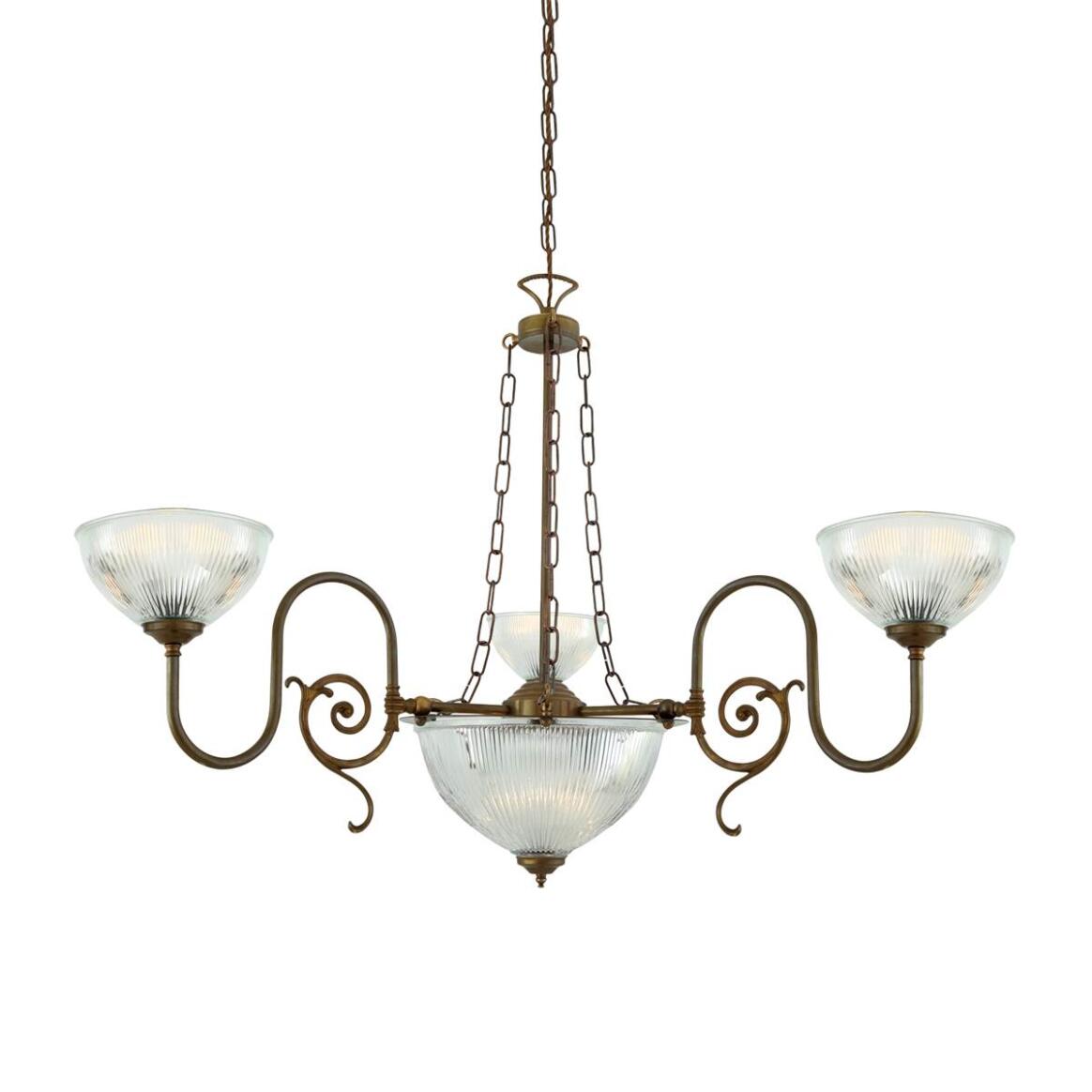Padang Traditional Three-Arm Brass / Glass Chandelier 41.25" IP20 main product image
