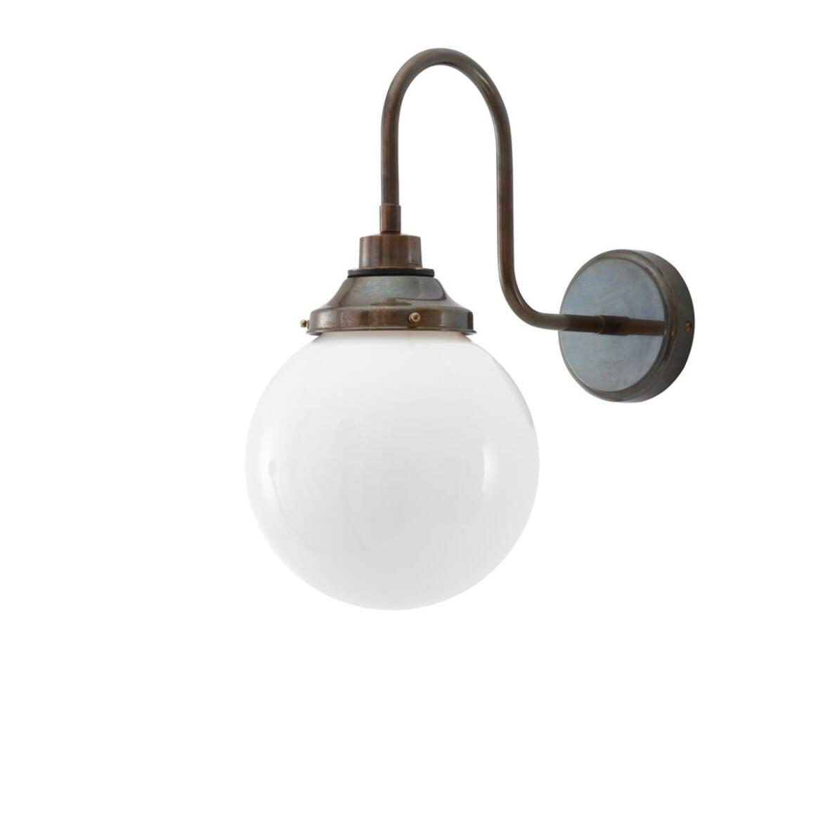 Pelagia Opal Globe Swan Neck Wall Sconce 7.75" IP44 main product image