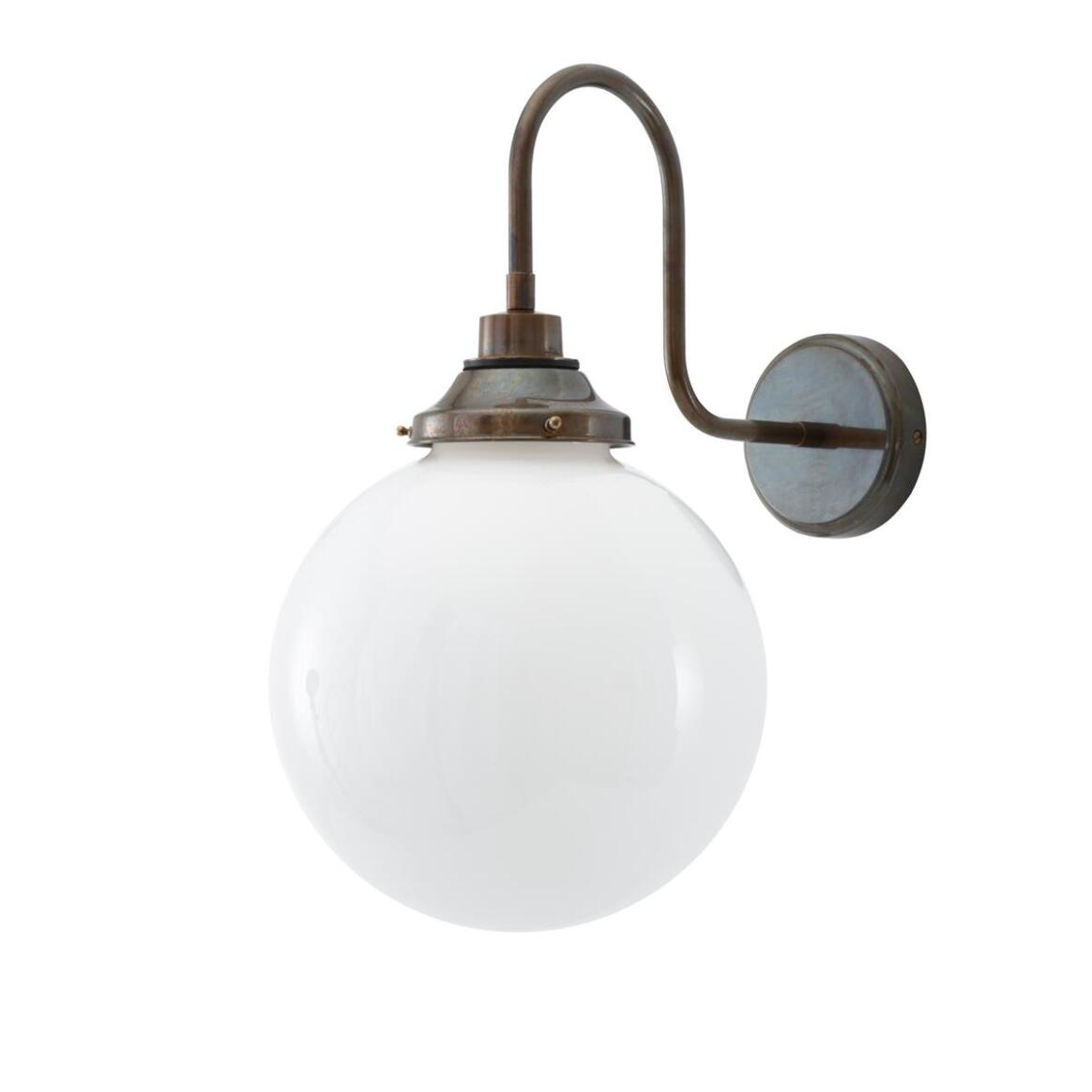 Pelagia Opal Globe Swan Neck Wall Sconce 9.75" IP44 main product image