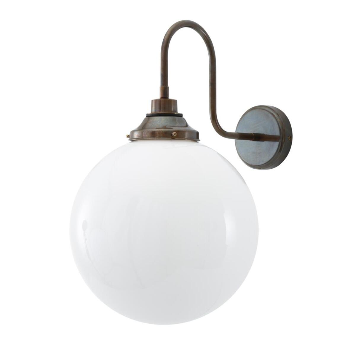 Pelagia Opal Globe Swan Neck Wall Sconce 11.75" IP44 main product image