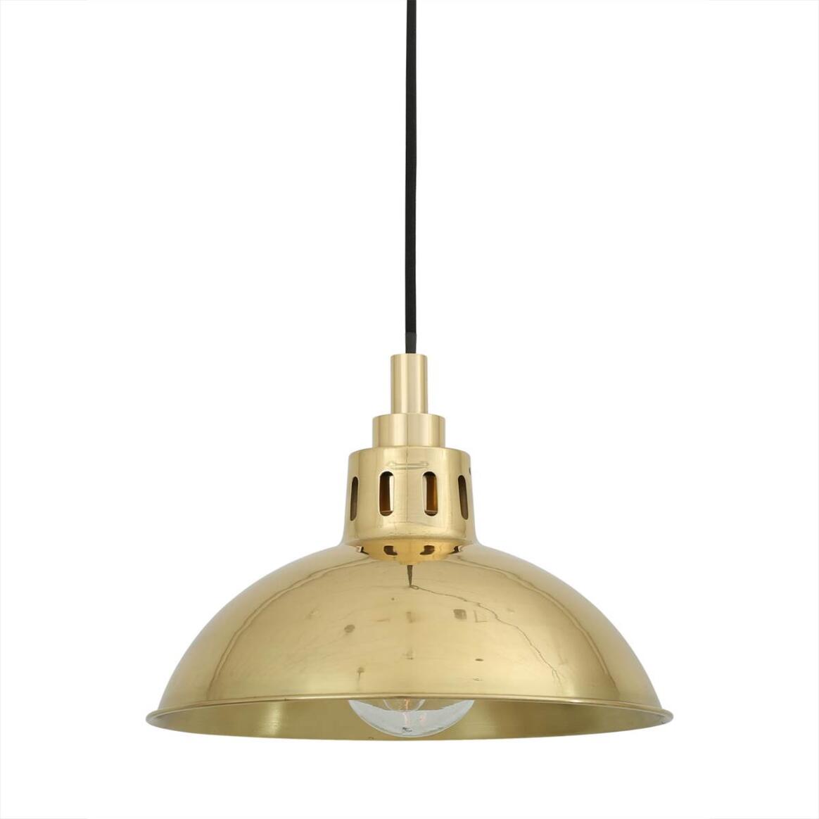 Talise Industrial Brass Pendant Light 11.75" IP65 main product image