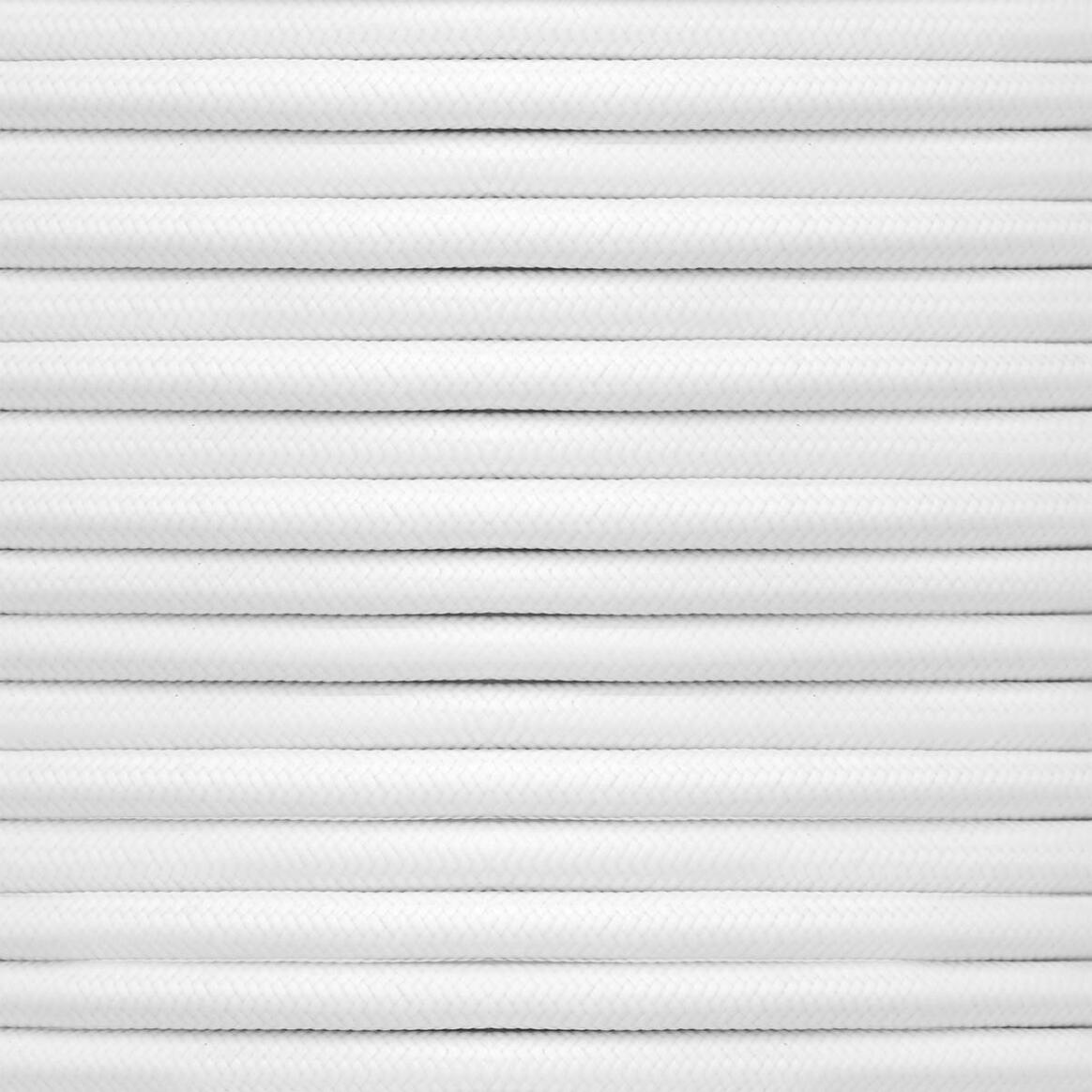 White Fabric Braided Cable, 2 Core Round main product image