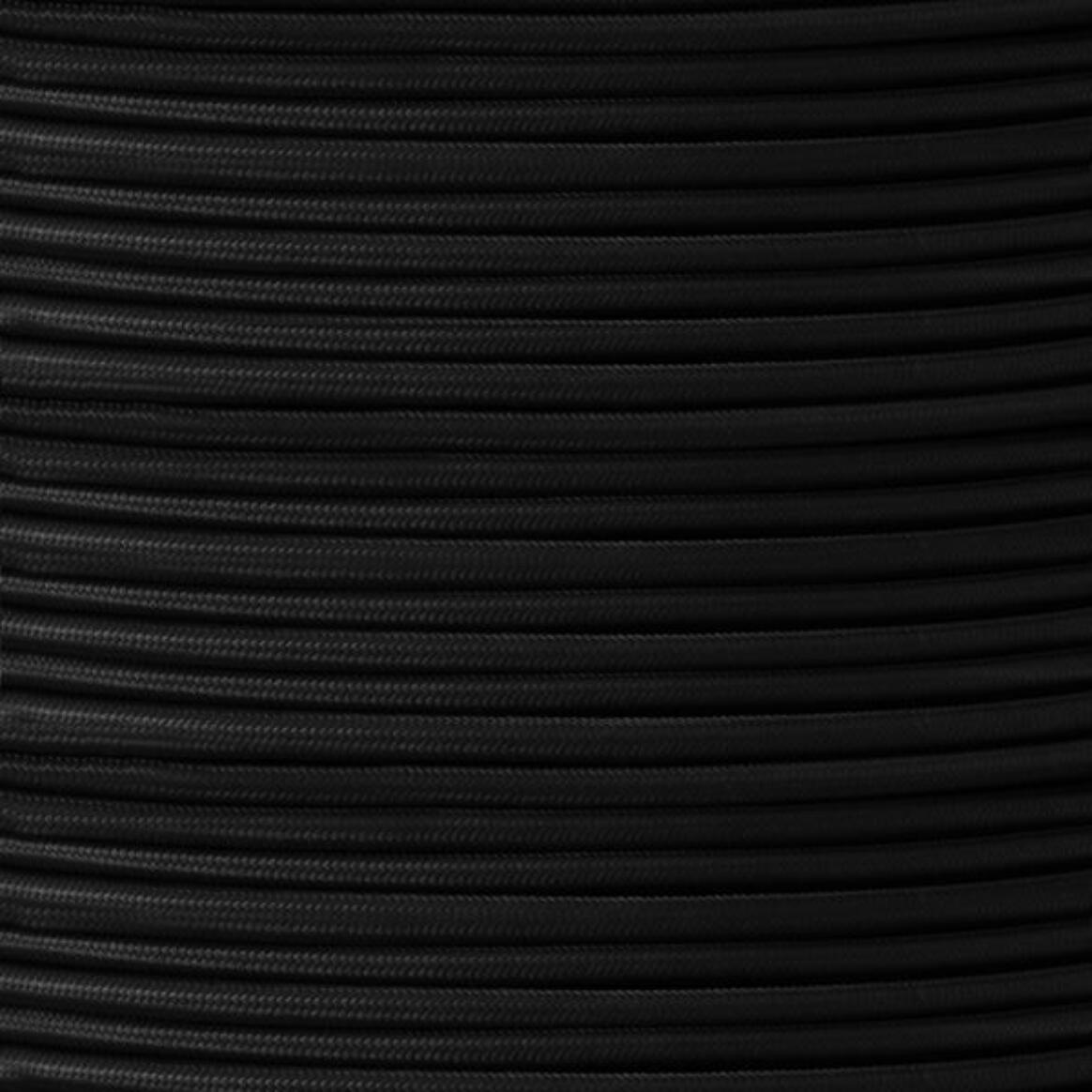Black Fabric Braided Cable, 3 Core Round main product image