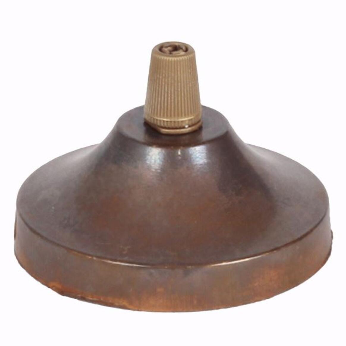Brass Ceiling Rose Light Fitting, Concave with Cord Grip 3.25" main product image