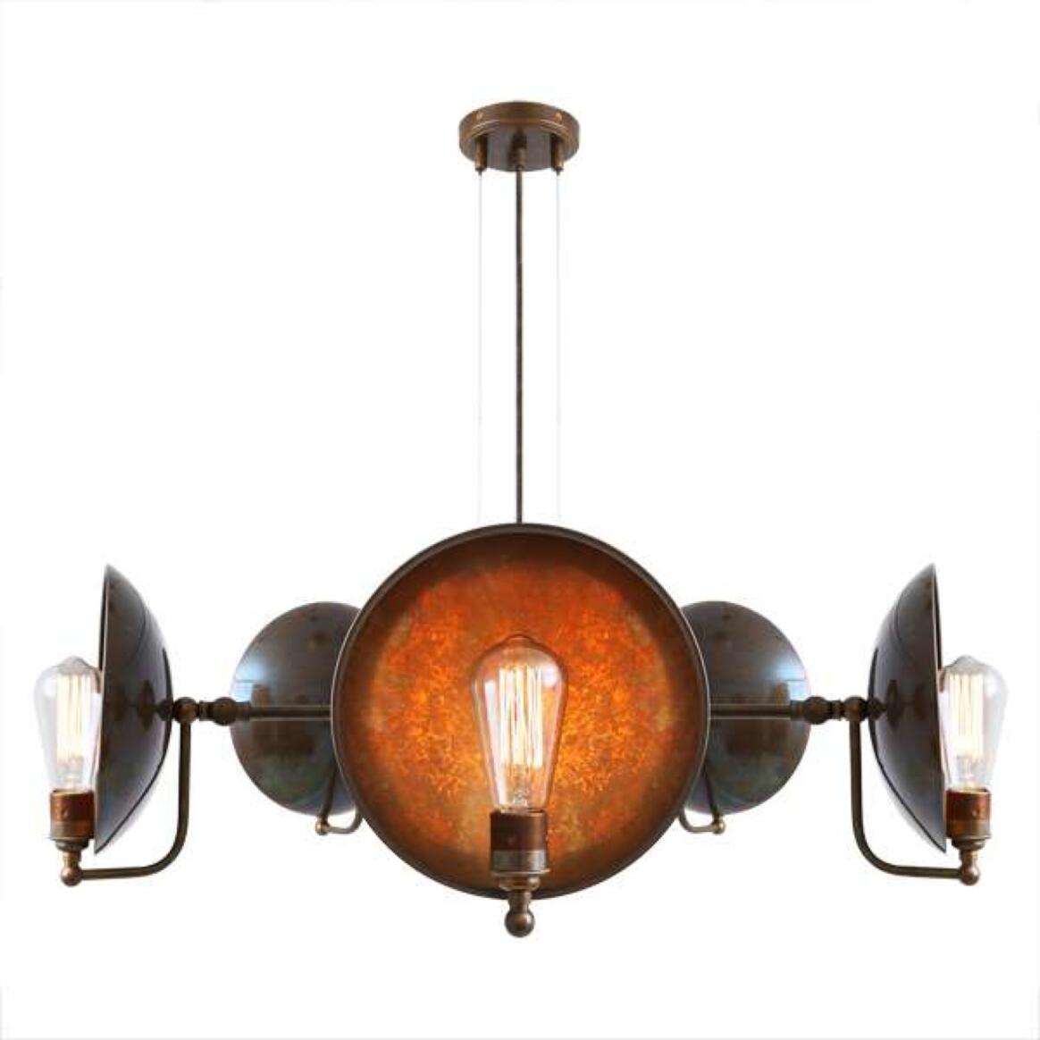 Chulainn B Five-Arm Industrial Dish Chandelier 31.5" IP20 main product image
