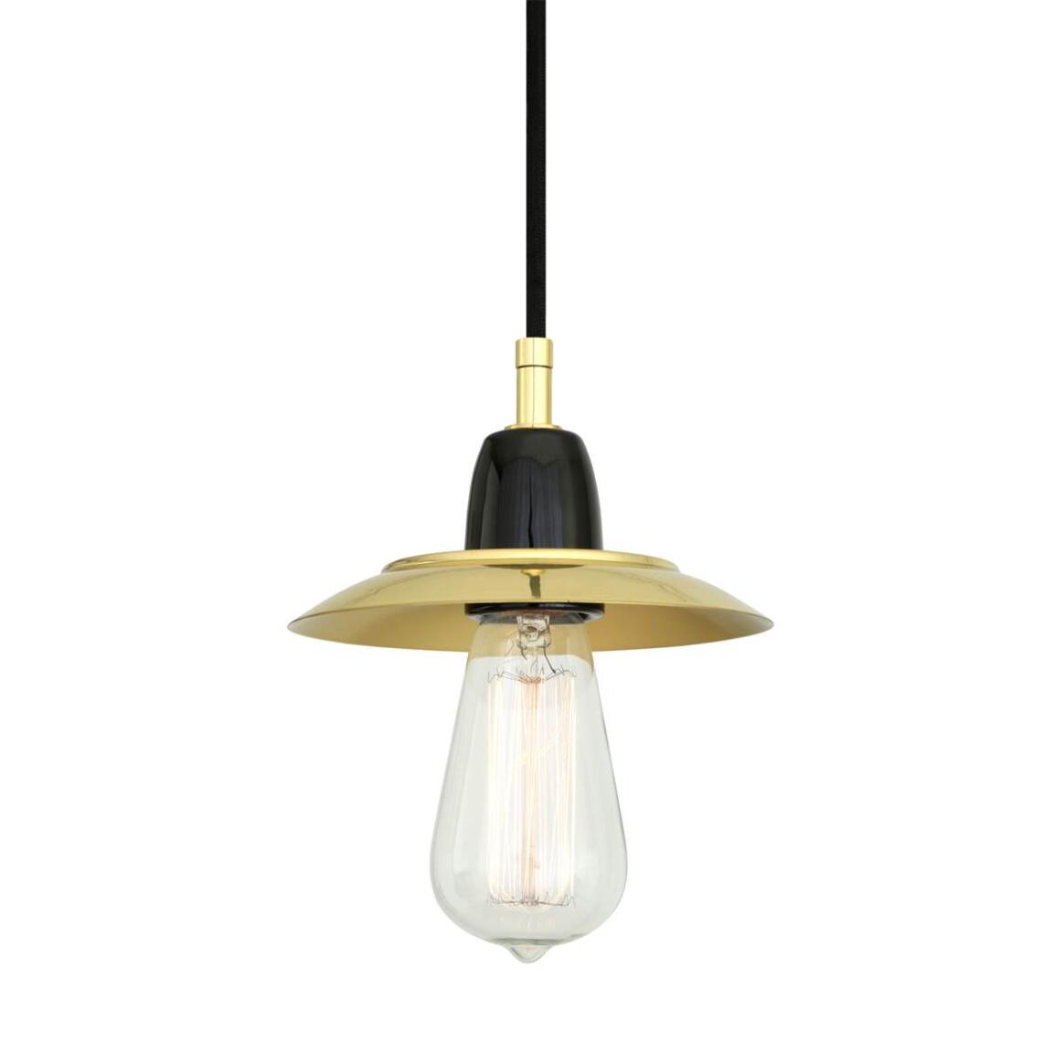 Doon Ceramic Pendant Light with Brass Shade 9cm IP20 main product image