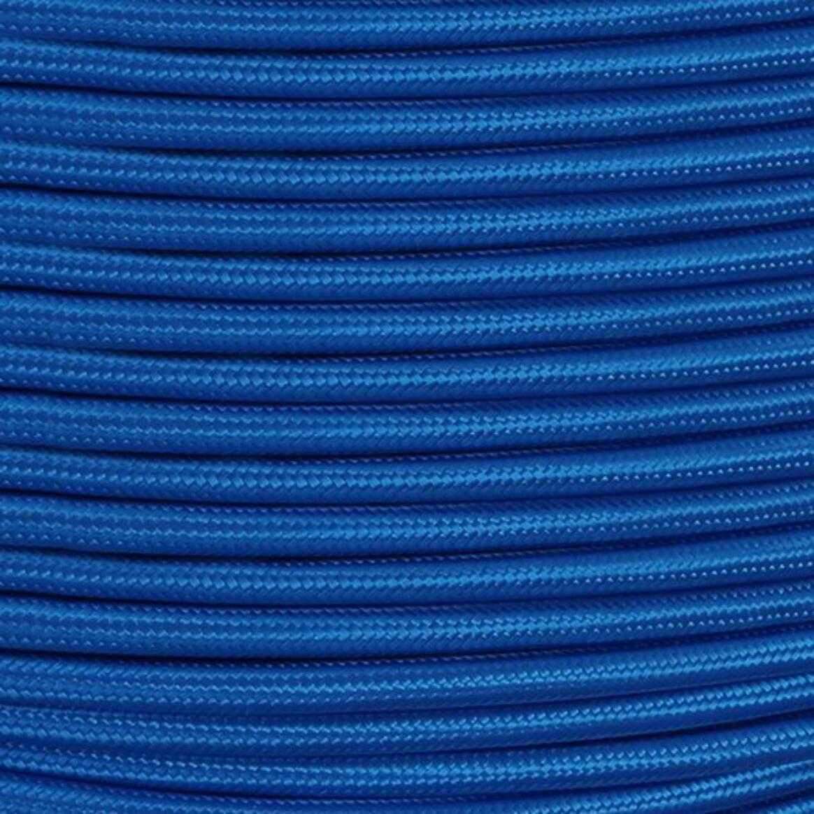 Electric Blue Fabric Braided Cable, 2 Core Round main product image