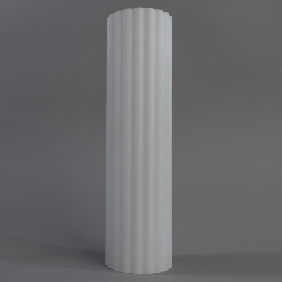 Tall Opal Louise Reeded Tube Glass Lamp Shade 14" main product image