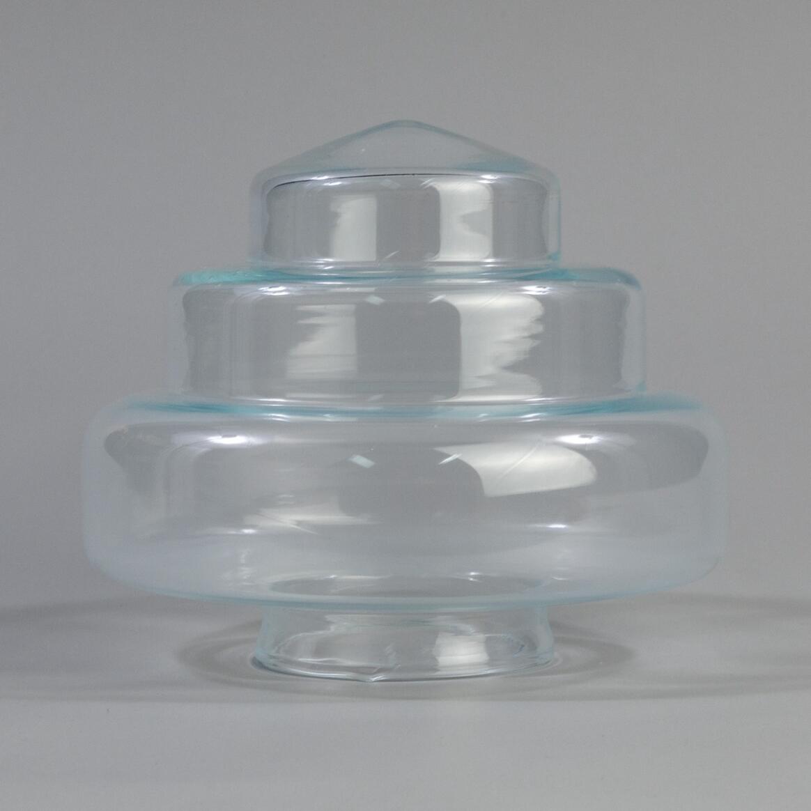 Round Stepped Glass Lamp Shade, 8", 3.5" Neck Size main product image