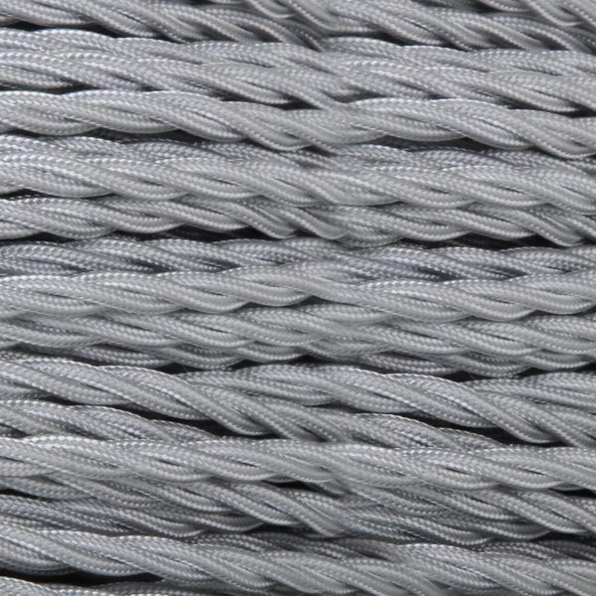 Grey Fabric Braided Cable, 2 Core Twisted main product image