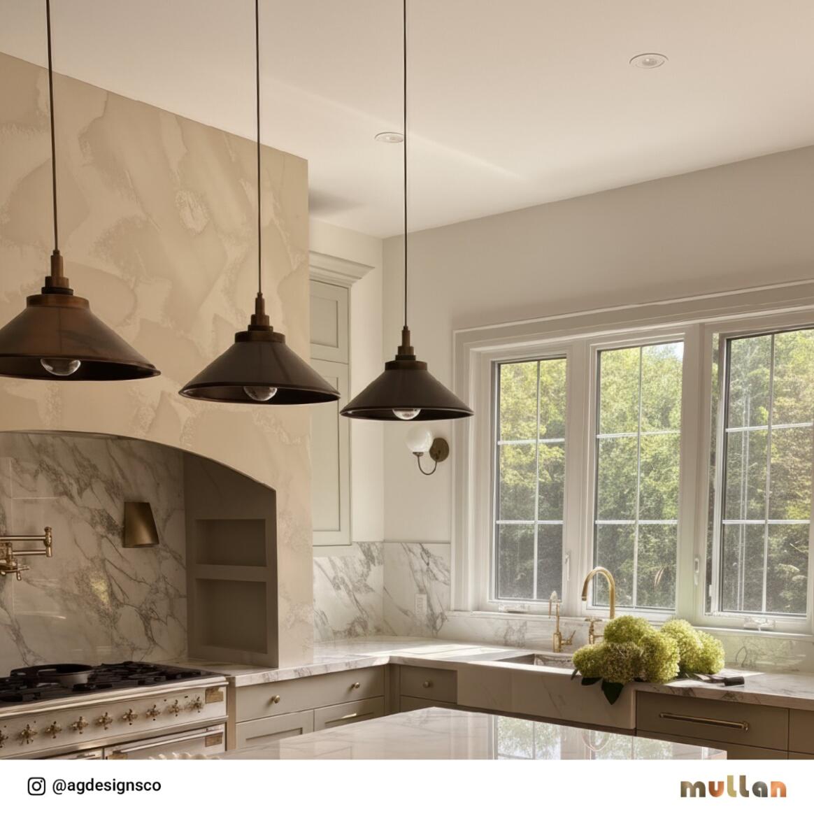 Rio Vintage Modern Brass Pendant Light 15