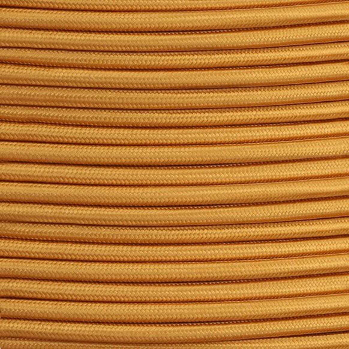 Câble tressé en tissu doré, rond à 2 conducteurs main product image