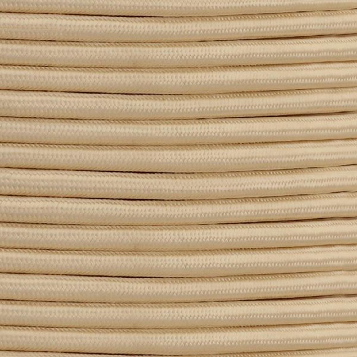 Ivory Fabric Braided Cable, 2 Core Round main product image