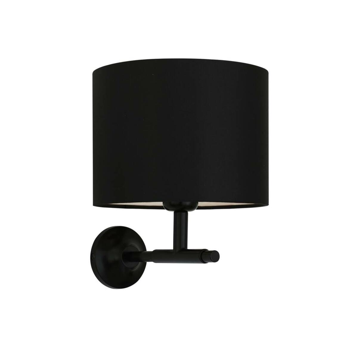 Bangor Modern Brass Wall Light with Drum Fabric Shade main product image
