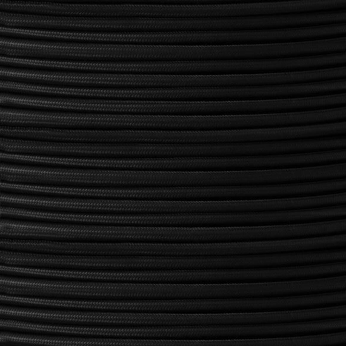Black Fabric Braided Cable, 2 Core Round main product image