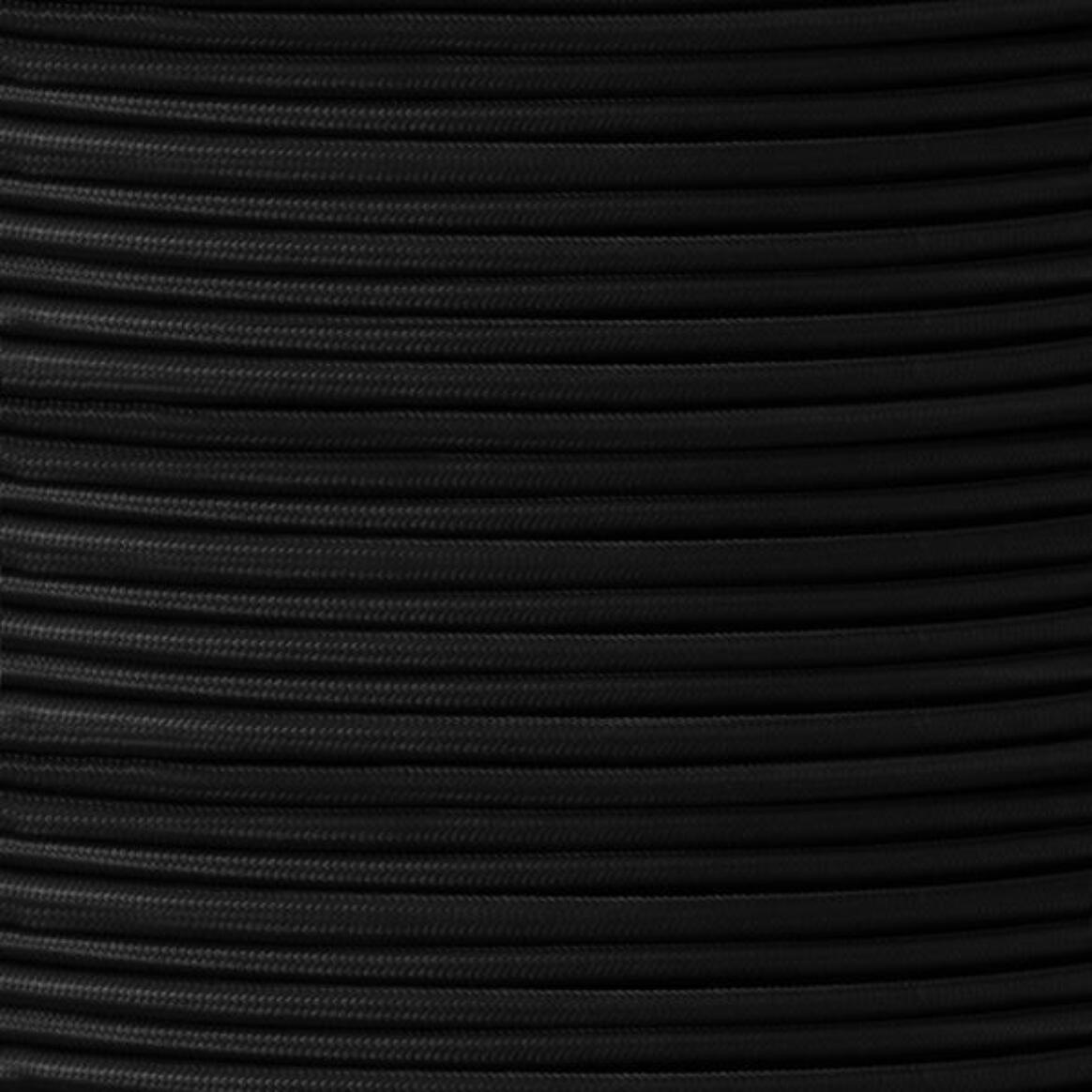 Black Fabric Braided Rubber Cable, 2 Core main product image
