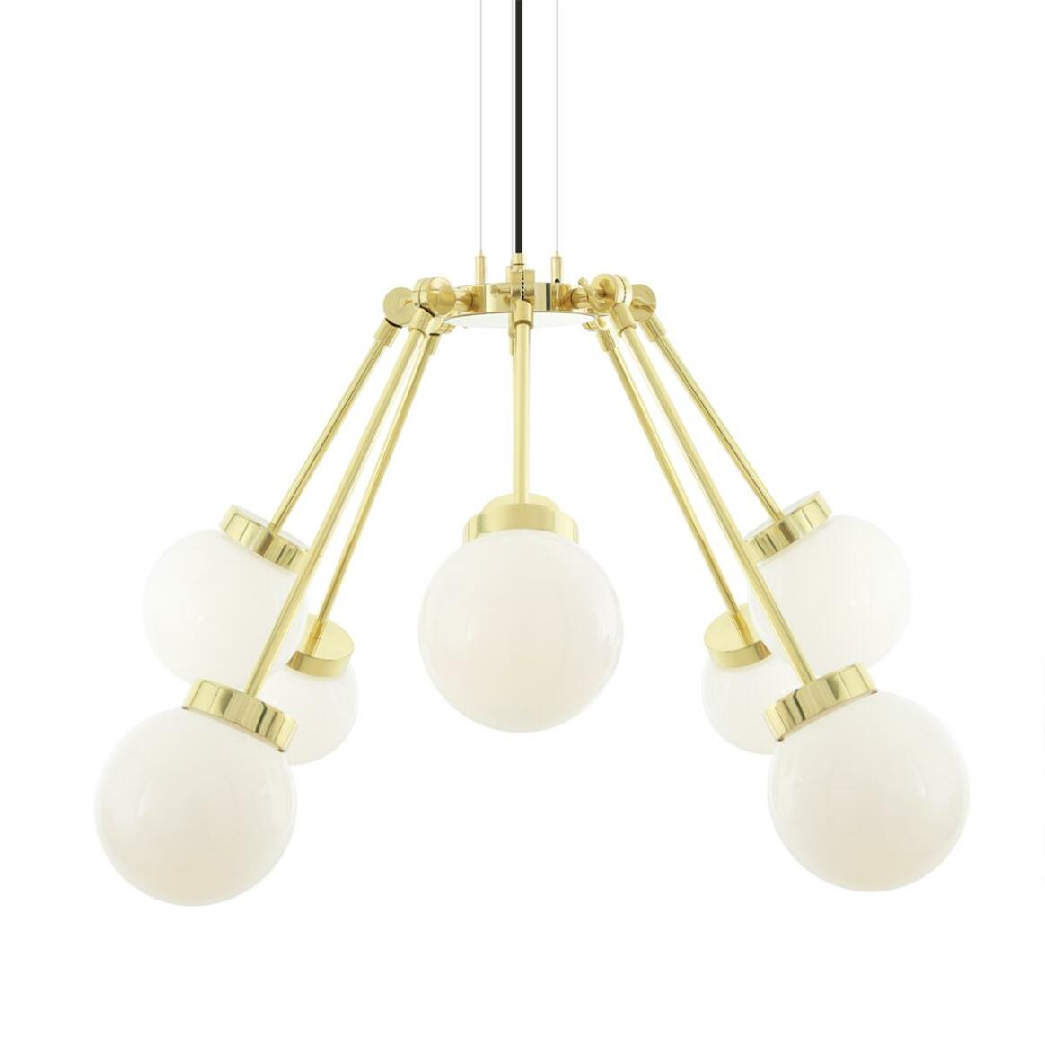 Lustre moderne Boho avec globe clair ou opal, et huit bras main product image